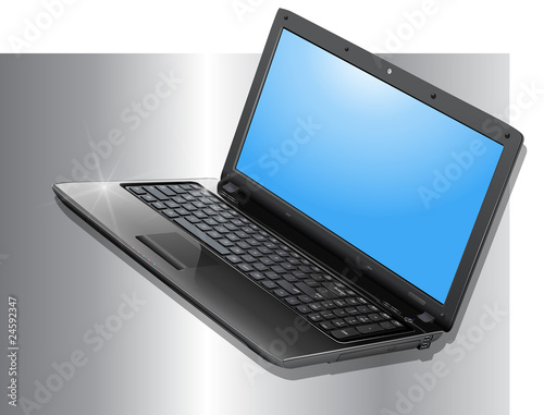 business background with laptop on silver