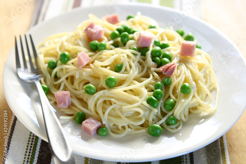 Pasta with Ham and Peas