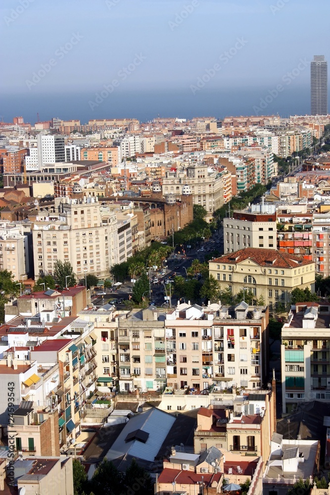 vue panoramique sur Barcelone, Espagne