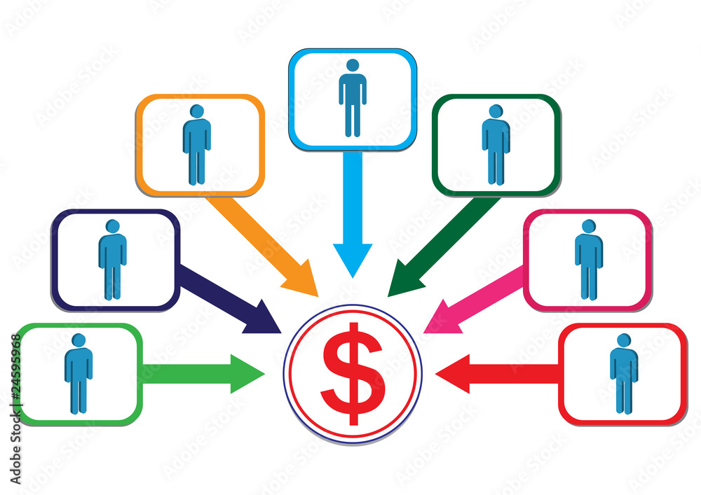 Profit Contribute by Employee Illustration in Vector Profit Contribute by Employee Illustration in Vector