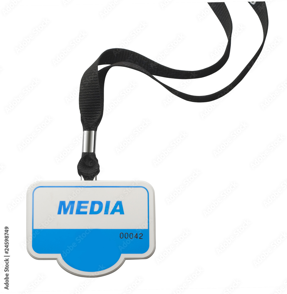 Media identity badge, isolated with clipping path