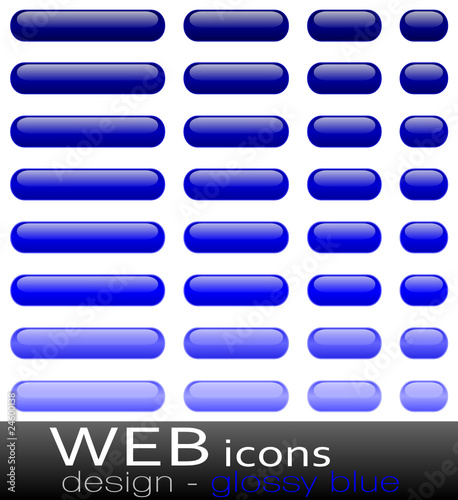 webicon vectorset - glossy blue