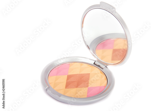 Powder compact isolated on white background