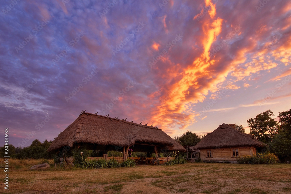 Fototapeta premium village at dawn