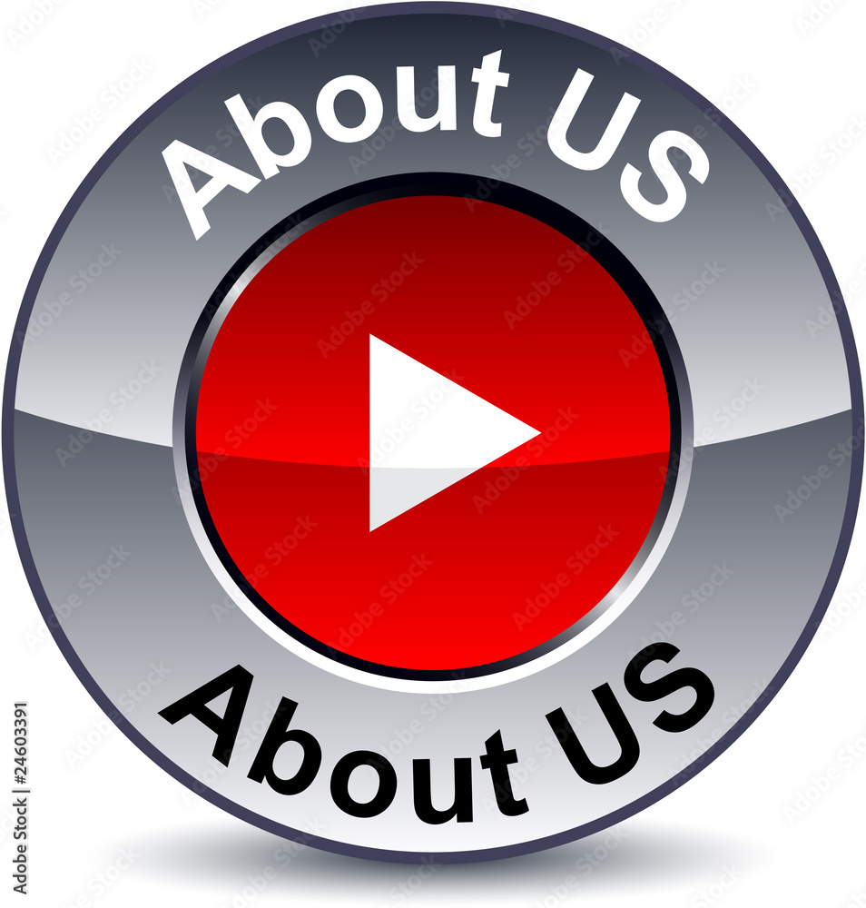About us round button. About us round button.