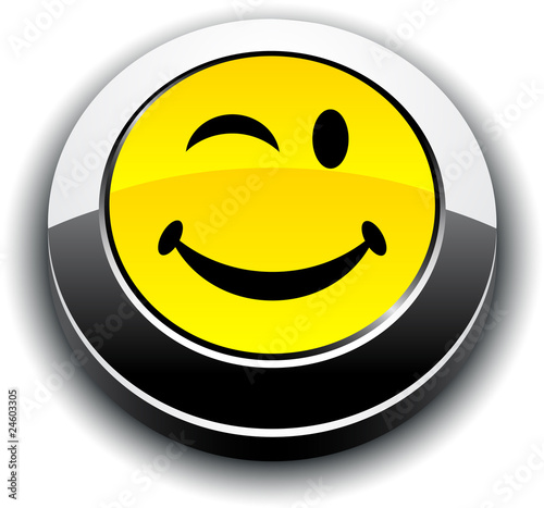 Smiley 3d round button.
