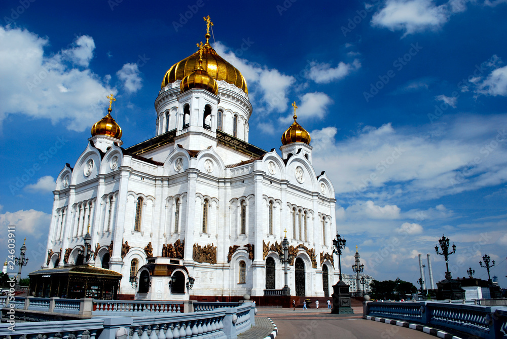 Cathédrale du Christ Sauveur à Moscou - obrazy, fototapety, plakaty 