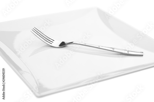 Fork on a squared plate