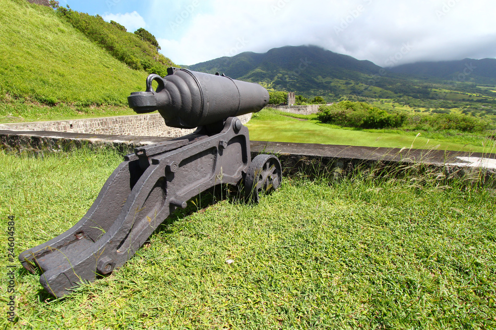 A Cannon at Brimstone Hill Fortress on Saint Kitts
