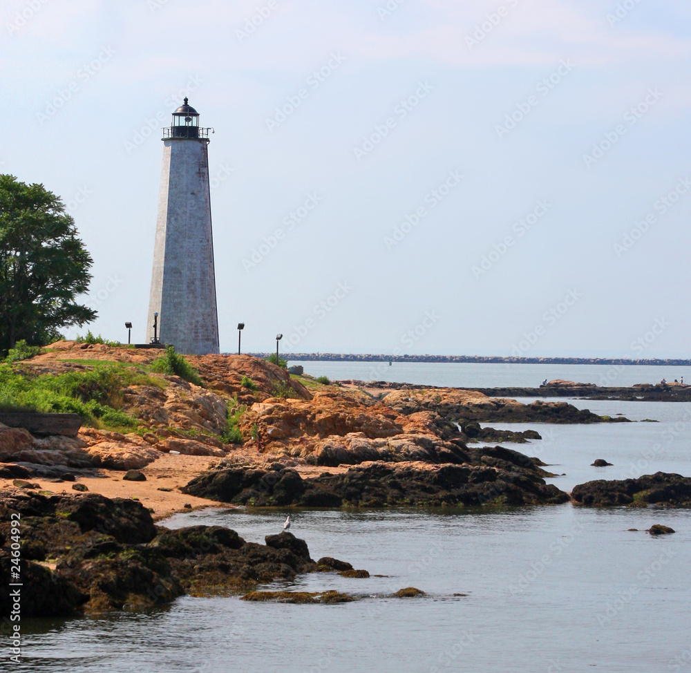 Five Mile Point lighthouse on the coast