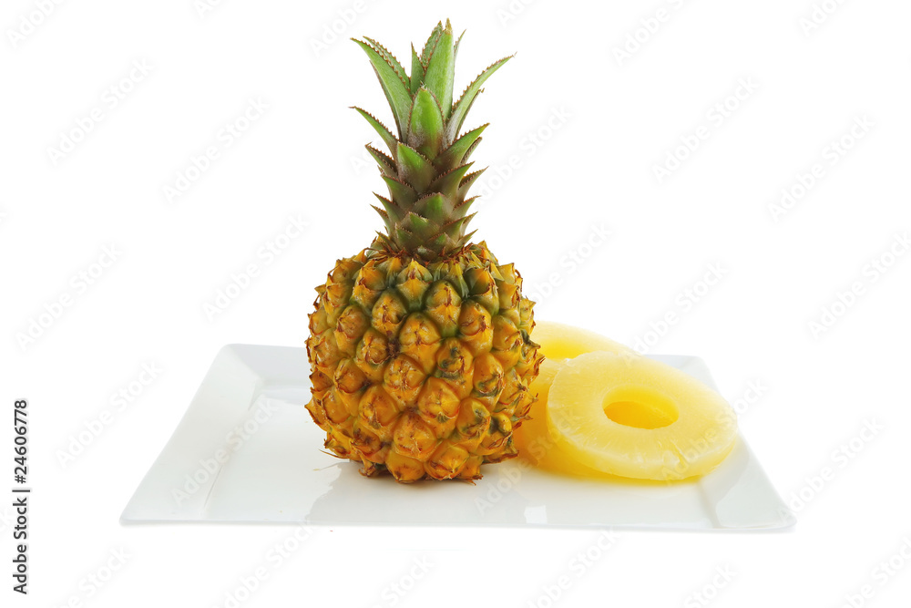 fresh raw pineapple and slices fresh raw pineapple and slices