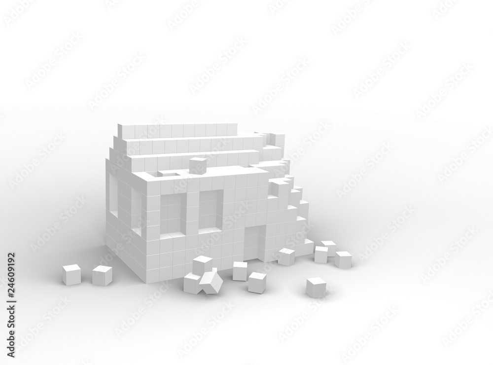 budowa domu 3d - building block house