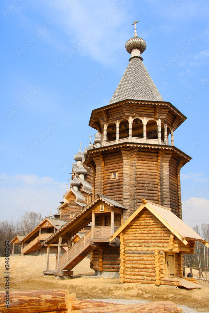 Wooden orthodox church in name of Cover All-holy mother of God