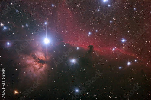 Nebular complex in Orion's Belt. Horse head, Flaming tree.