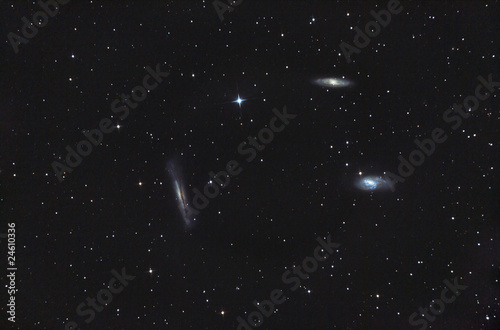 Canvas Print Galaxy Trio in Leo constellation. (M 65, M 66, NGC 3628)