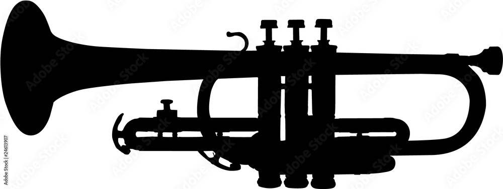 Fototapeta premium Black vector trumpet