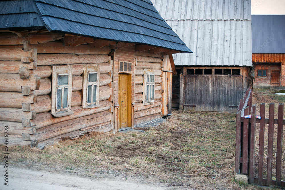 Traditional polish wooden hut from Zakopane region.