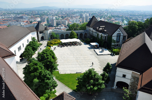 View over castle yard Ljubljana