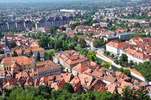 Aerial view over Ljubljana