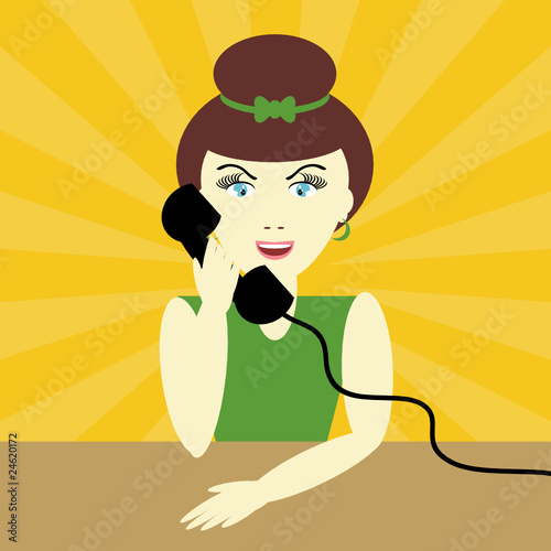 girl with telephone reciever