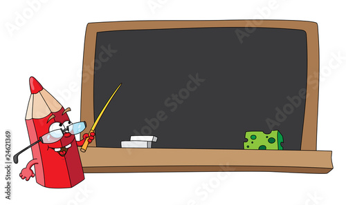 school pencil and blackboard