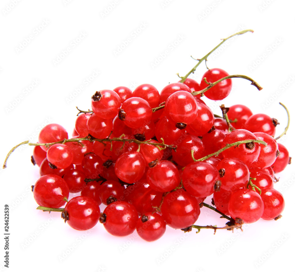 Red Currant: a stack of fruit on white background