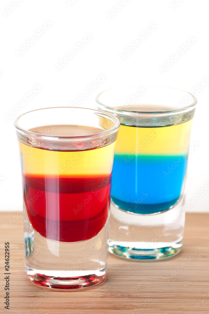 Shot cocktail collection: Red and Blue Tequila Shot cocktail collection: Red and Blue Tequila