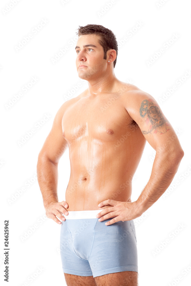 Man in Blue Underwear