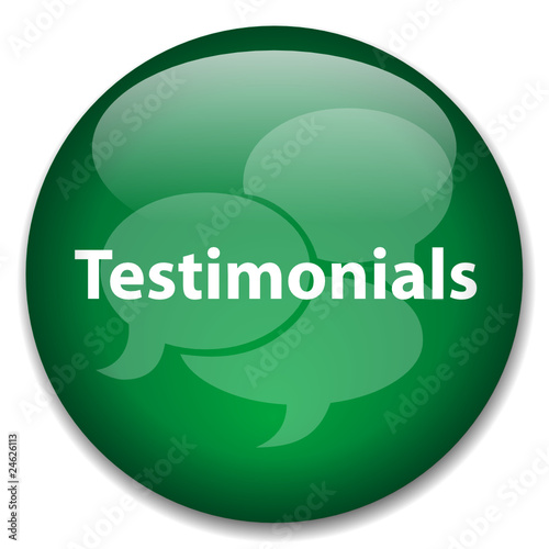 TESTIMONIALS Web Button (business kudos speech bubbles vector)