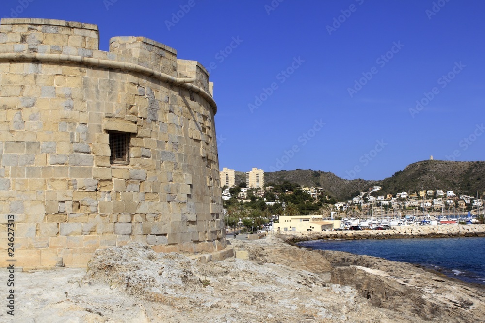 Naklejka premium Moraira Teulada Alicante Castle Mediterranean