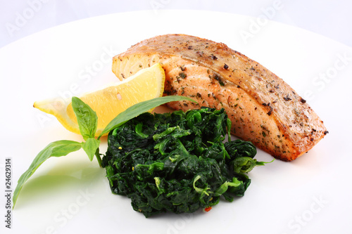 grilled salmon and vegetables
