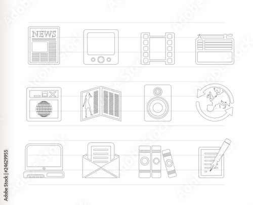 Wallpaper Mural Media and information icons - Vector Icon Set Torontodigital.ca