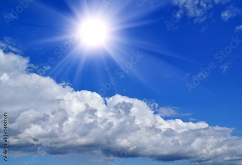 Sun and cloudy sky