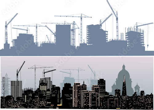 twe cities landscapes silhouettes