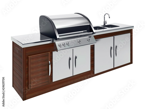 barbecue on the wooden table