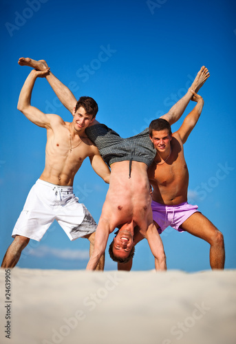 Three men summer vacation