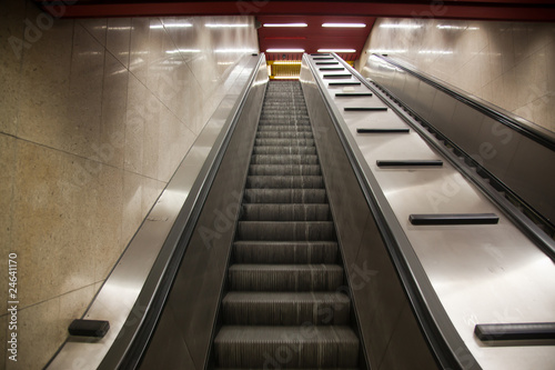 Subway station escalator