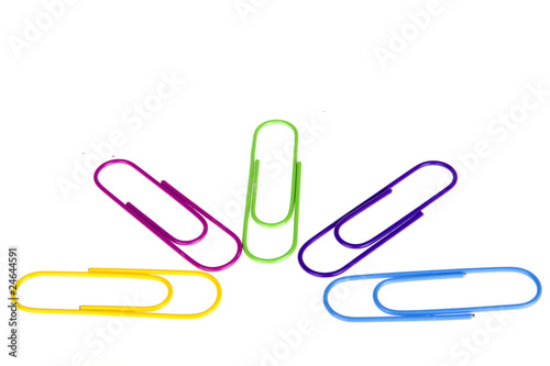 paperclips in 5 colors