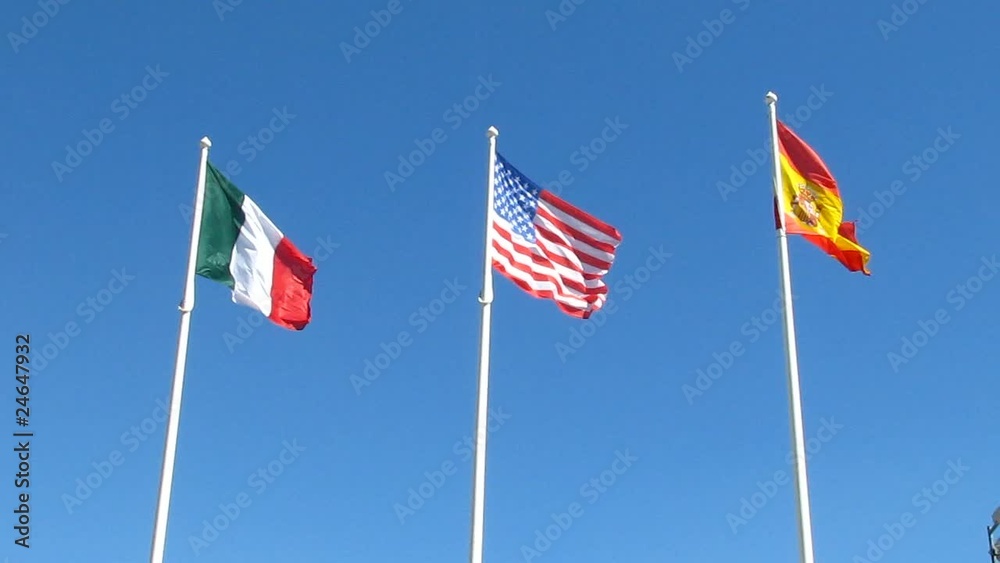 Couleurs des USA, de l'Italie et de l'Espagne