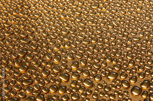 Water drops on copper