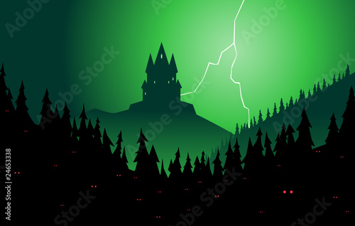 Spooky forest and castle