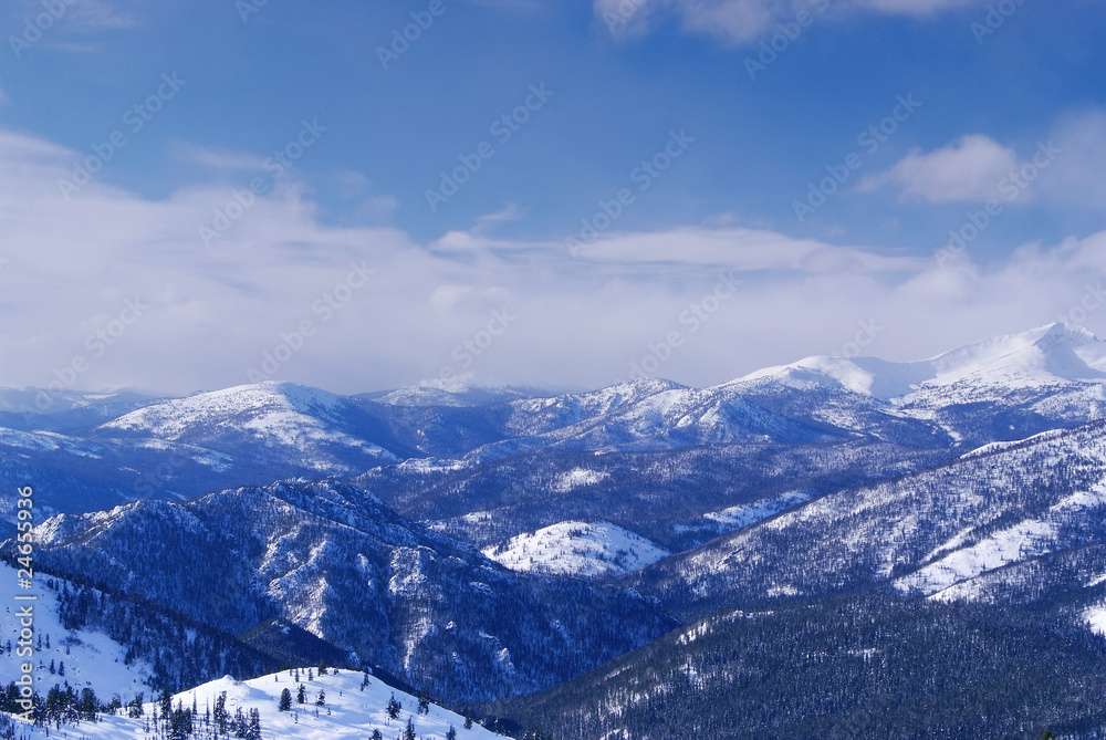 Western Sayan mountains. Ergaky. Siberia. Russia in winter time. Western Sayan mountains. Ergaky. Siberia. Russia in winter time.