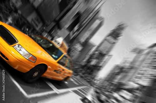 New York City Taxi, Blur focus motion, Times Square