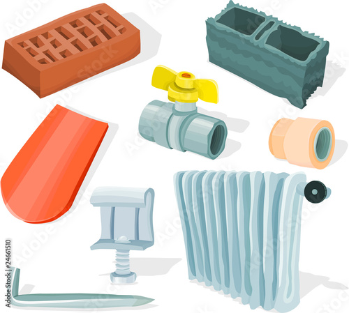 Set of a building tools and materials C