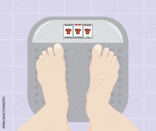 Feet on weight scale