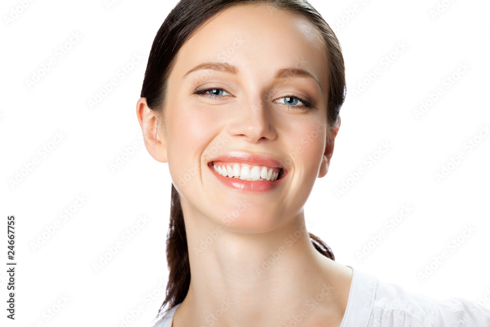 Portrait of smiling businesswoman, isolated on white Portrait of smiling businesswoman, isolated on white