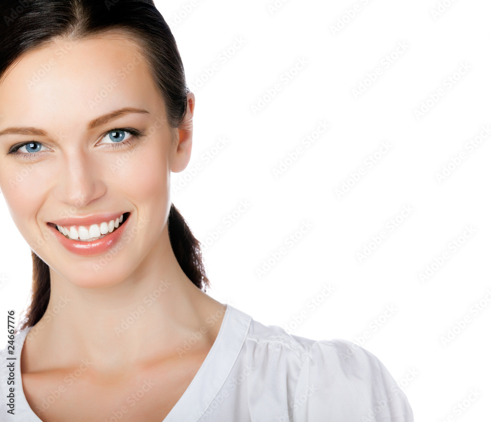 Portrait of smiling businesswoman, isolated on white Portrait of smiling businesswoman, isolated on white