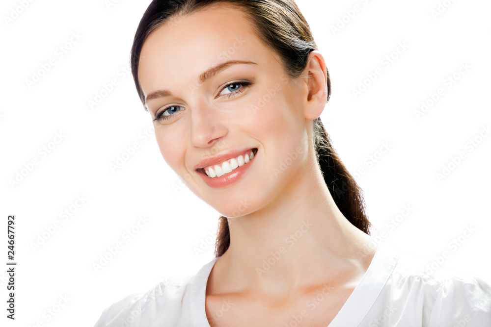 Portrait of smiling businesswoman, isolated on white Portrait of smiling businesswoman, isolated on white