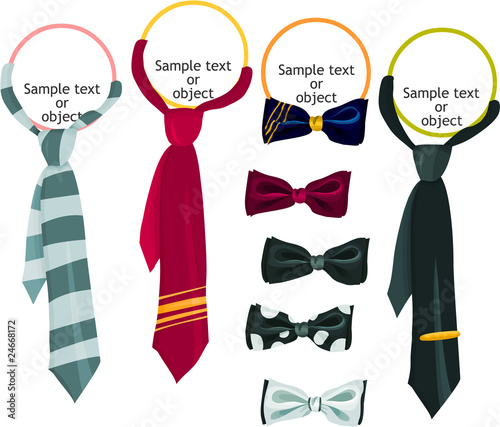 Set of a tie and bow icons