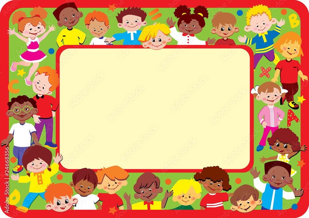 Kids frame. Place for your text. Happy childhood. Kids frame. Place for your text. Happy childhood.